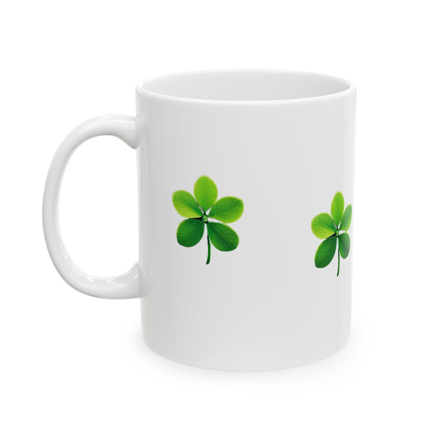 A Green Lucky Clover Ceramic Mug, 11oz