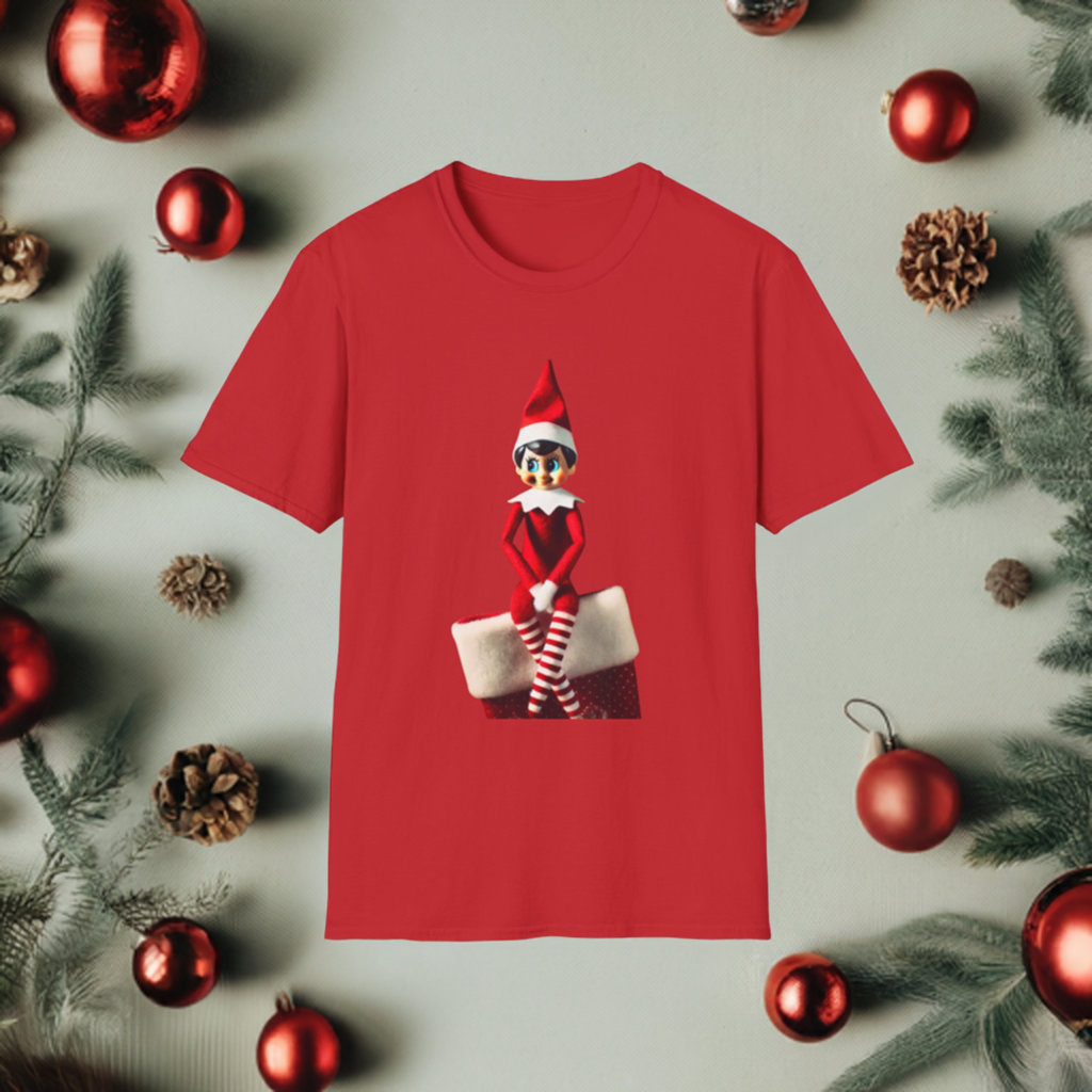 Elf on the shelf t-shirt red with ornaments