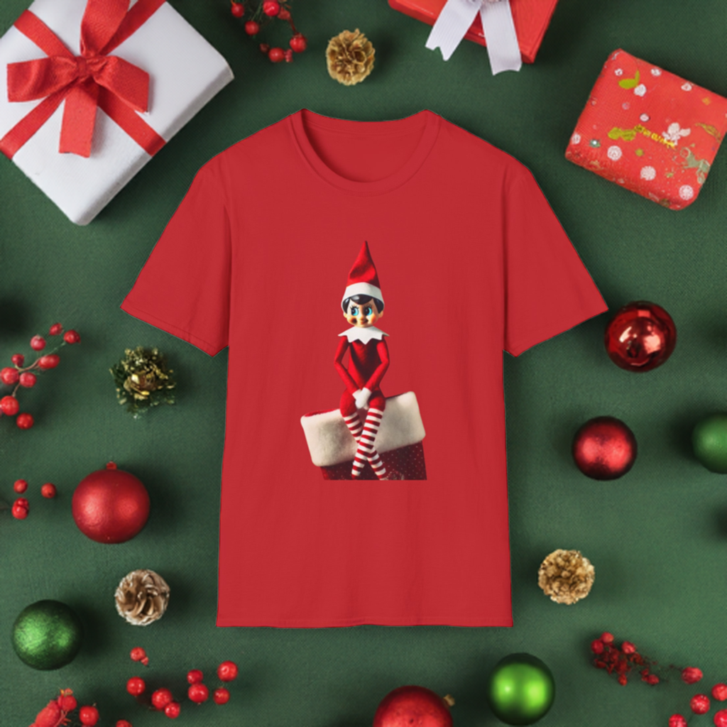 Elf on the Shelh t-shirt with presents - red