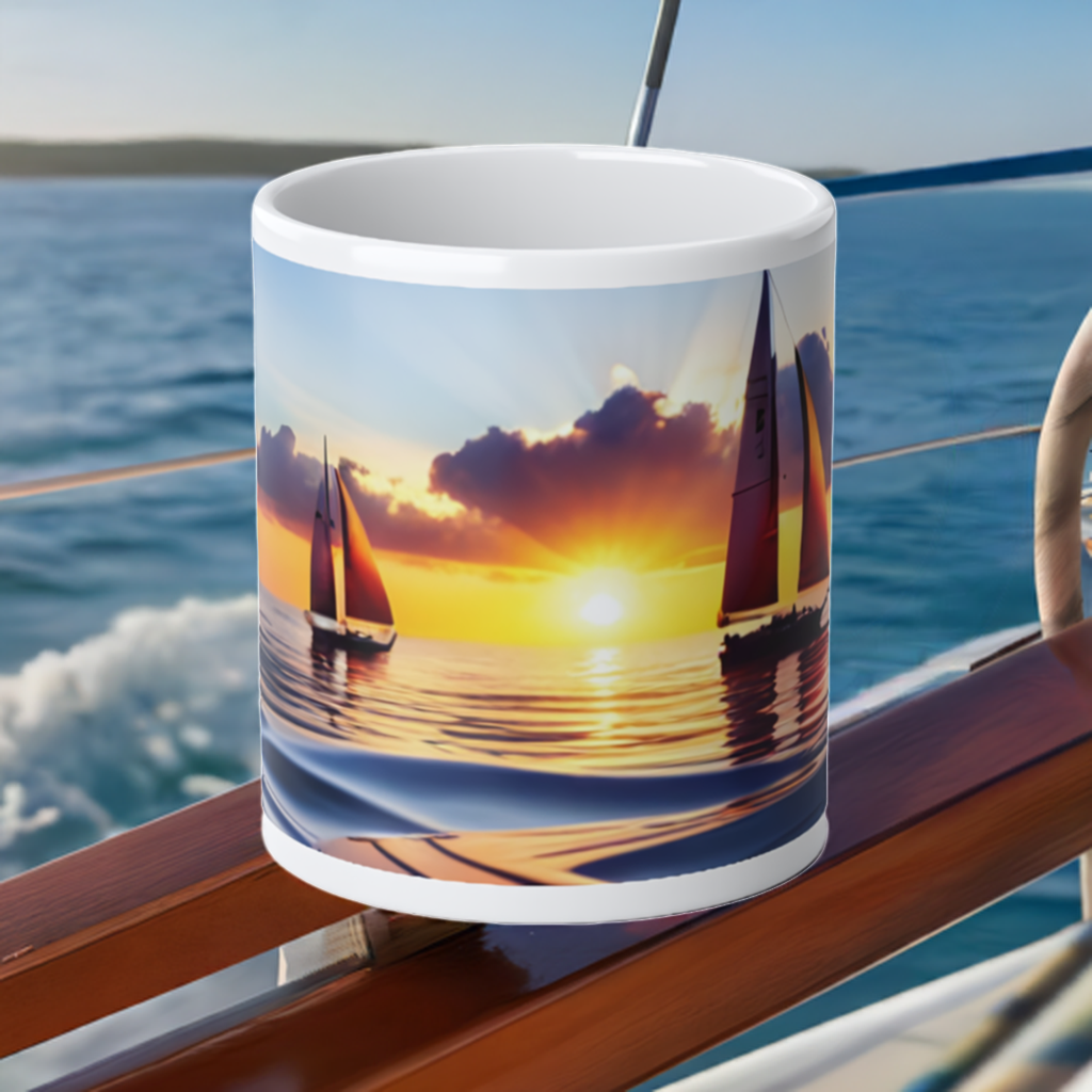 Sailboat serenity Jumbo Mug, 20oz